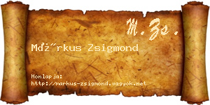 Márkus Zsigmond névjegykártya